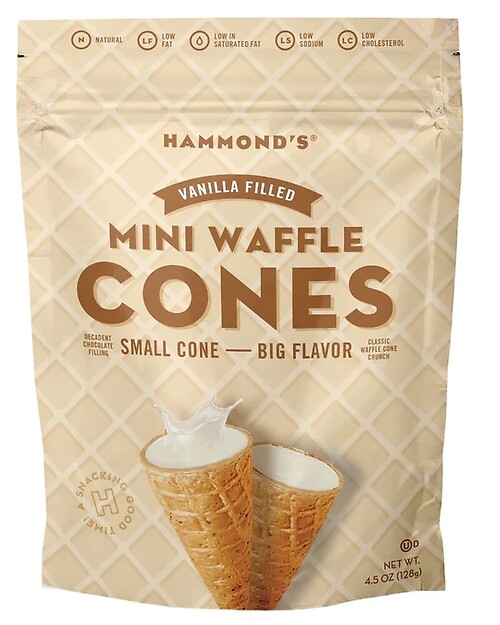 Vanilla Filled Mini Waffle Cones